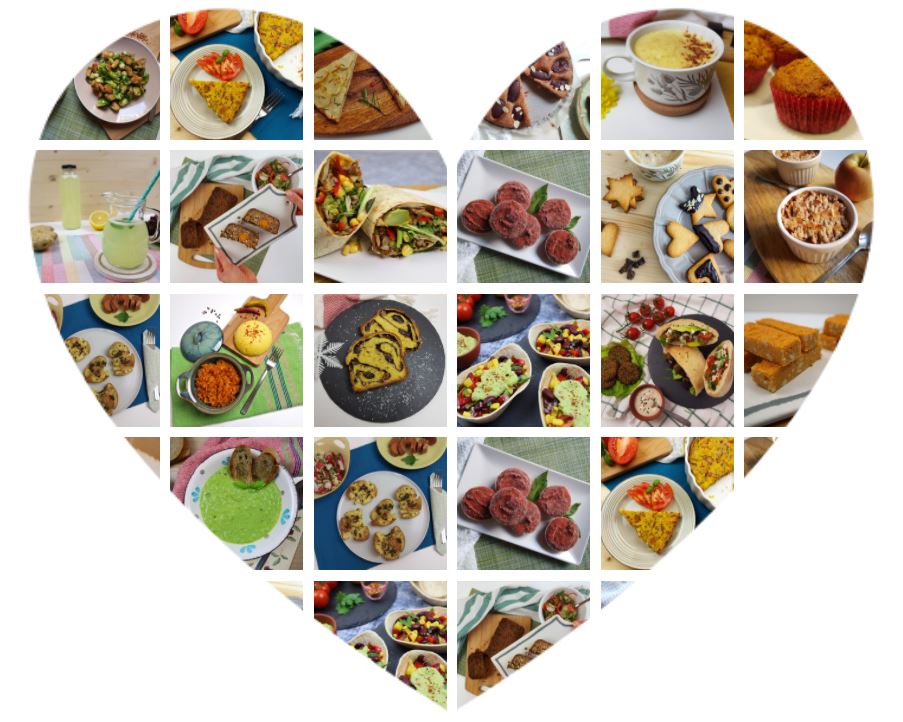 mix imagini cu mancare in forma de inima